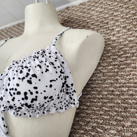 Zaful NEW White Polka Dot Cheeky Bikini Swim Suit Swimsuit Halter Strappy - Picture 6 of 11